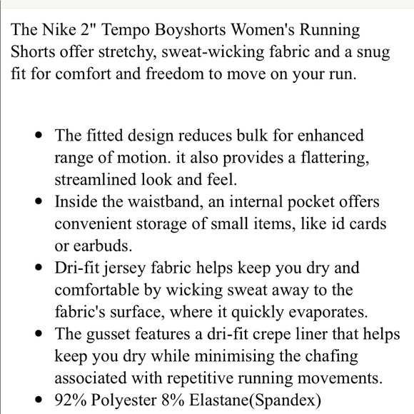 NWT Nike Tempo Boy Shorts Black Run Running Runner - Picture 5 of 6